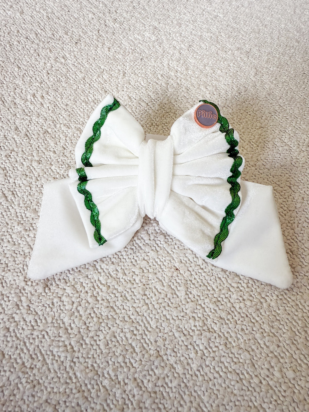 White Velvet & Sparkling Ric Rac - Bows (Sailor or Standard)