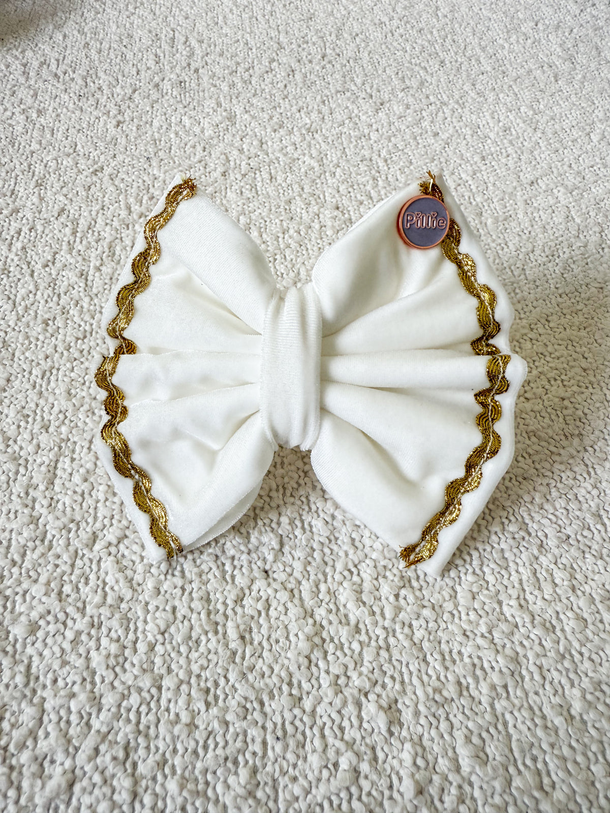 White Velvet & Sparkling Ric Rac - Bows (Sailor or Standard)