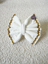 White Velvet & Sparkling Ric Rac - Bows (Sailor or Standard)