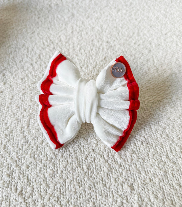 White Velvet & Velvet Ribbon Trim - Bows (Sailor or Standard)