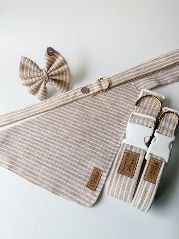 Caramel stripe - Bows (Sailor or Standard)