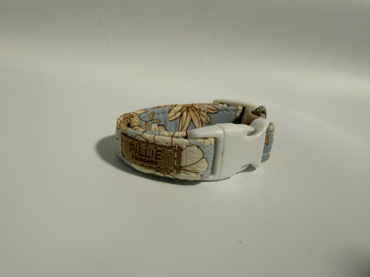 Blue Floral - Puppy Collar Sample