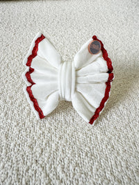 White Velvet & Sparkling Ric Rac - Bows (Sailor or Standard)