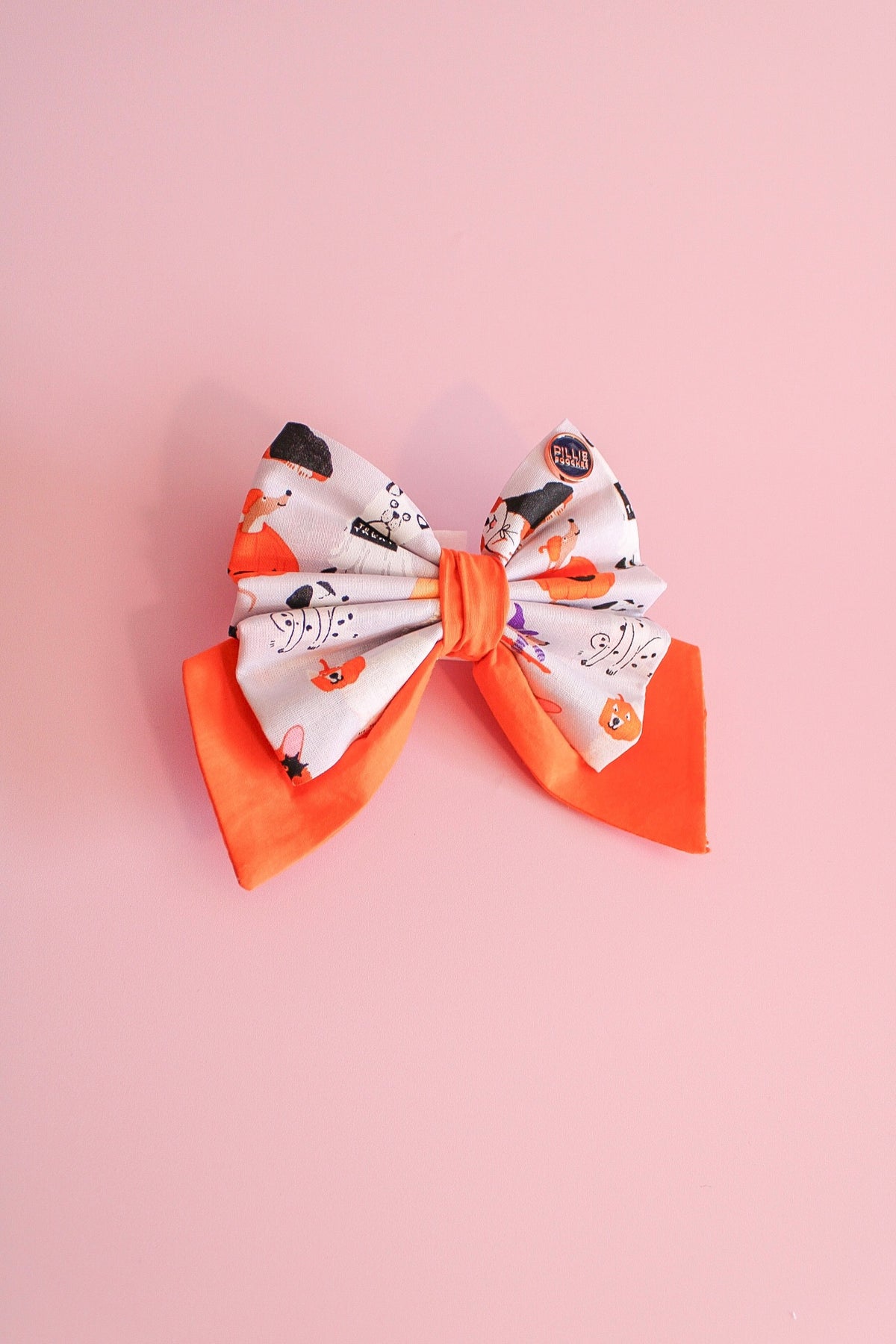 Woof-een Two-Tone w/orange- Bows (Sailor or Standard)